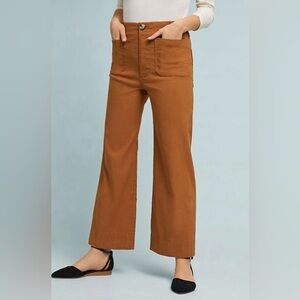 BNWT Anthropologie Maeve Colette Cropped Wide Leg Trousers Size 8